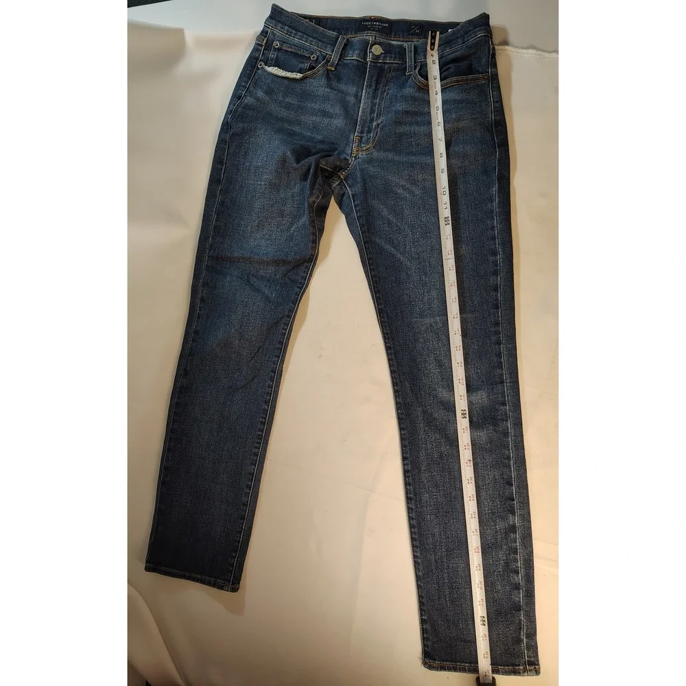 Lucky Brand 121 Slim Straight Mens Jeans 29x32 Dark Wash Blue Denim Stretch